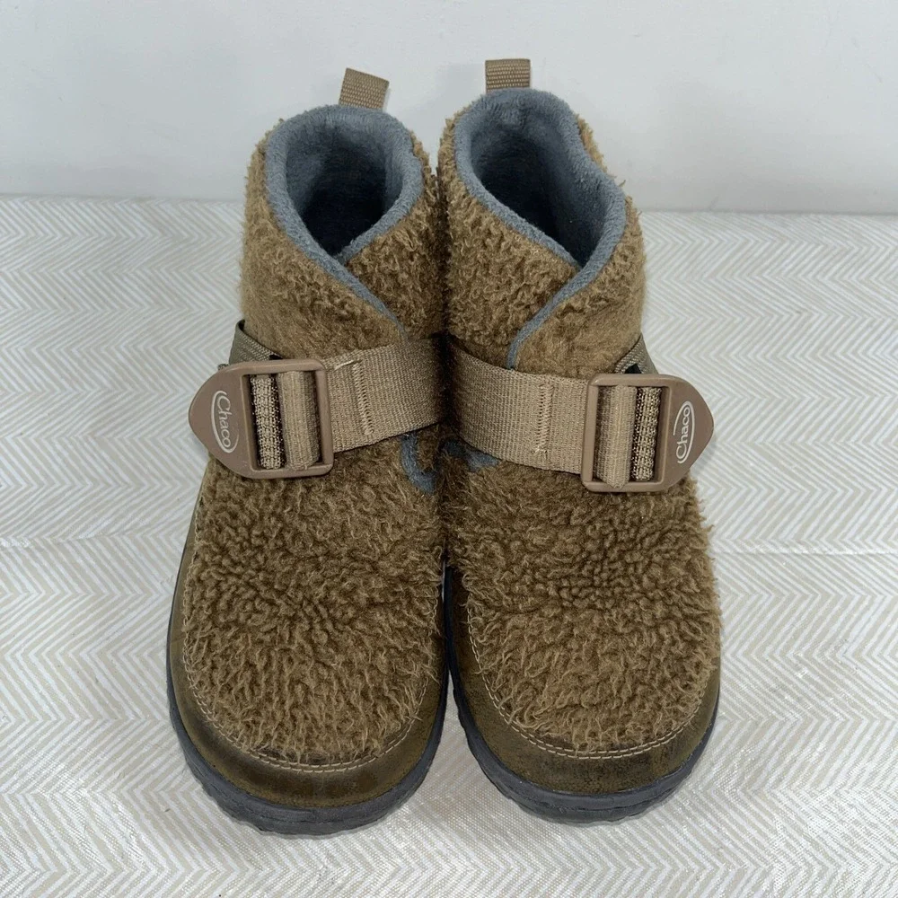 Chaco Ramble Puff Kids Booties Slippers Size 2 EU 33 Trekking Brown Sherpa‎ Warm